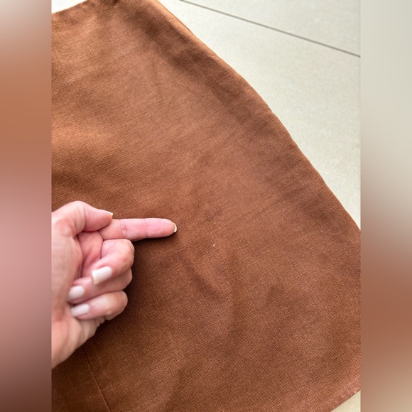 REFORMATION brown linen mini skirt, Size 2, VGUC - Picture 5 of 5
